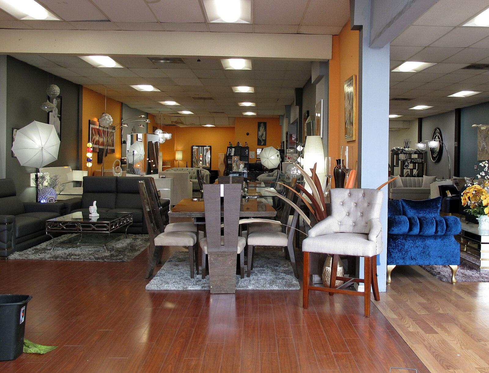 Furniture store interior
