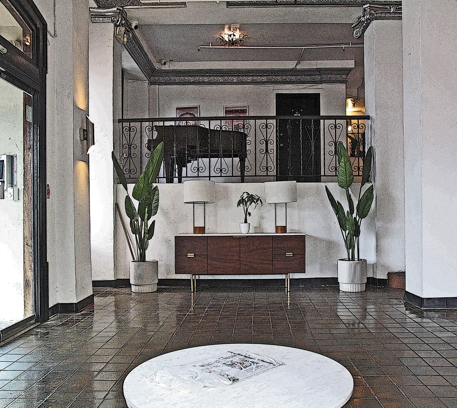 Posterized apartment lobby 2