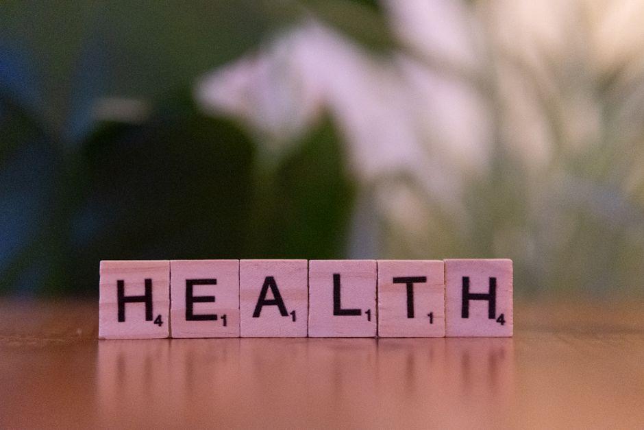 Wooden Tiles Spelling Health on Table
